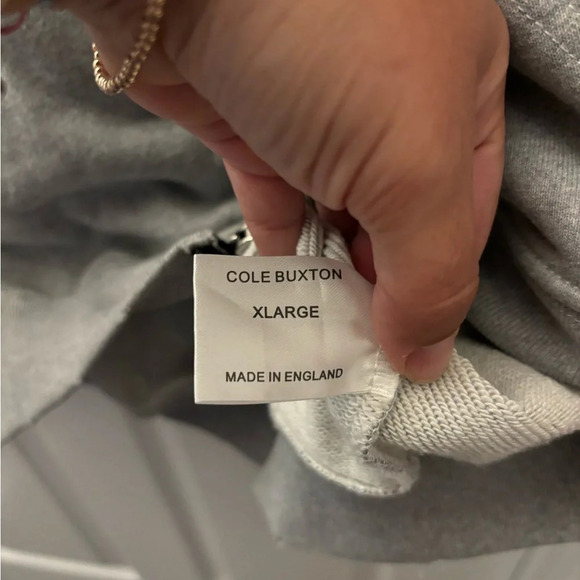 Cole Buxton Men's Lightweight Zip Hoody in Grey - Picture 6 of 7